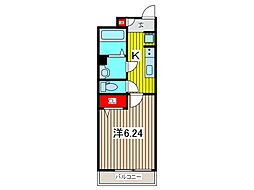 ヴィラ川口元郷 1階1Kの間取り