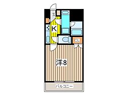 ブラウシュロス 2階1Kの間取り