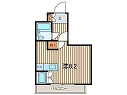ワコーレ川口III 3階ワンルームの間取り