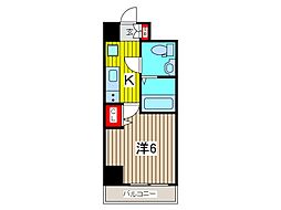 ラフィスタ川口 9階1Kの間取り