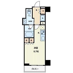 ザ・パークハビオ蕨 3階ワンルームの間取り