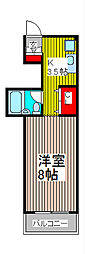 ベルハイム 1Kの間取図画像