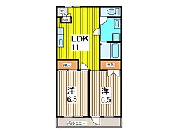 第7池田マンション 2LDKの間取図画像