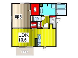 RiviereK2 1LDKの間取図画像