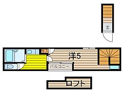 GardenCity桜 ワンルームの間取図画像