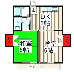 L.MAISONB 2DKの間取図画像