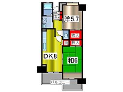 コーポレート川口栄町 2DKの間取図画像