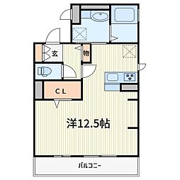 エトワール ワンルームの間取図画像