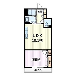 フドウ西川口ハイツ 1LDKの間取図画像