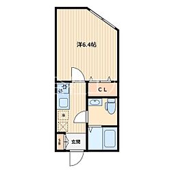 スタートライズ 1Kの間取図画像