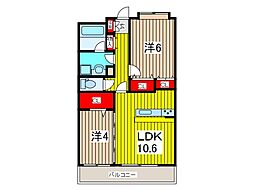 フェリチッタ川口 2LDKの間取図画像