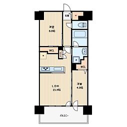 エクセレントシティ蕨ステーションフロント 1SLDKの間取図画像