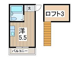 シャトルブラッケン ワンルームの間取図画像