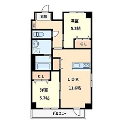StellaBonheur 2LDKの間取図画像