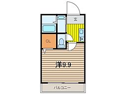 クレア栄町 1Kの間取図画像