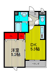 SAMIA川口元郷 1DKの間取図画像