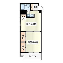 シャロン西川口 1DKの間取図画像