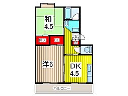 アネックス3 2DKの間取図画像