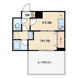 クレアポルテ川口元郷 1Kの間取図画像