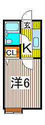 グリーンヒル西川口 1Kの間取図画像