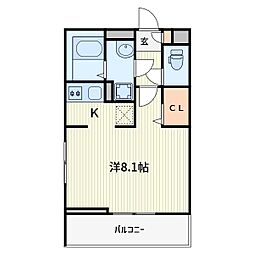 リブリ・Baraen ワンルームの間取図画像