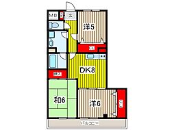 メゾンエビハラ 3DKの間取図画像