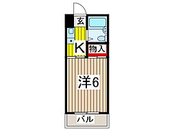 コアクレスト川口 1Kの間取図画像