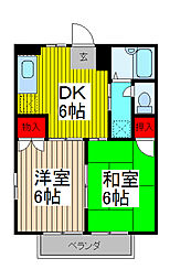 パークサイドシャトレWS-A 2DKの間取図画像