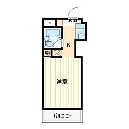 スカイコート西川口 ワンルームの間取図画像