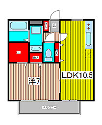 メゾンルミエール 1LDKの間取図画像