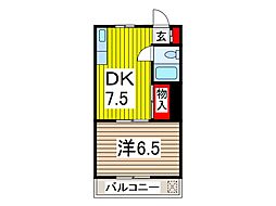 ホワイトコーポラス 1DKの間取図画像