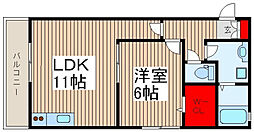 フルールさくら 1LDKの間取図画像