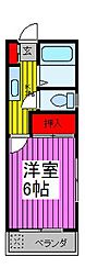 コーポエンドレス 1Kの間取図画像