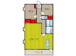 プラセール上青木 2LDKの間取図画像