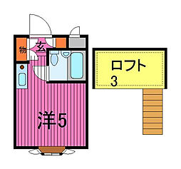 ベルシティ川口1 ワンルームの間取図画像