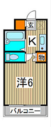 ルシール元町 1Kの間取図画像