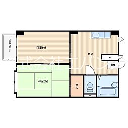 ドミール戸田 2DKの間取図画像