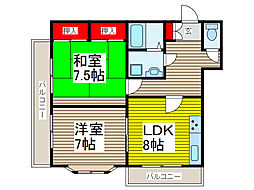 セラヴィ 2DKの間取図画像