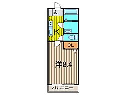 リブリ・エシュレ 1Kの間取図画像