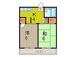 ロイヤルマンション今井 2Kの間取図画像