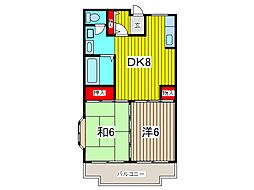 メルロ・E 2DKの間取図画像