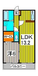 クレマチス 1LDKの間取図画像