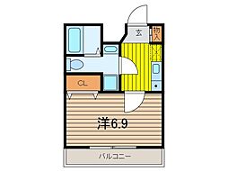 アクシーズタワー川口幸町 1Kの間取図画像