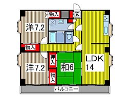 コートアネックス西川口 3LDKの間取図画像