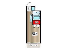 クレールN ワンルームの間取図画像