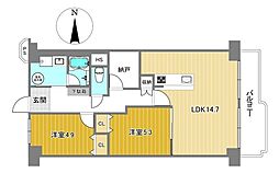 ネオコーポ北加賀屋 2SLDKの間取図画像