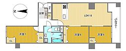 かもめ第1コーポ13号棟 3LDKの間取図画像