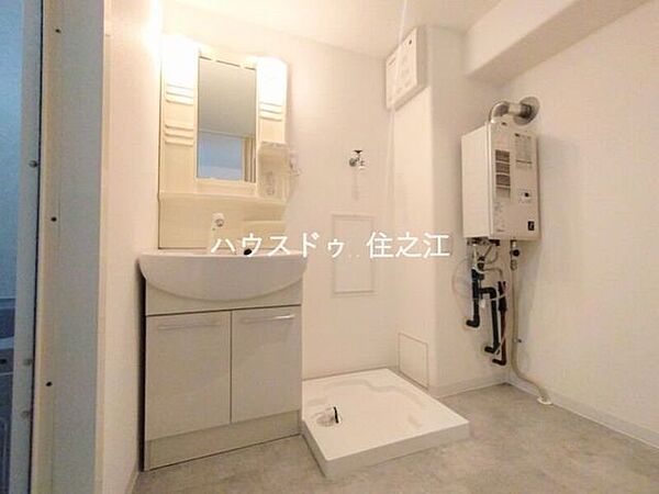 たっぷりの収納を設けたシャワー付です
