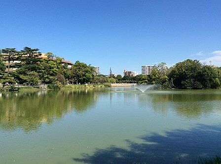 ■万代池公園■万代池公園 580m