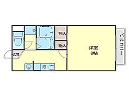 Ｇｒａｃｉａｓ・Ｍａｋｏ 207 2階1Kの間取り